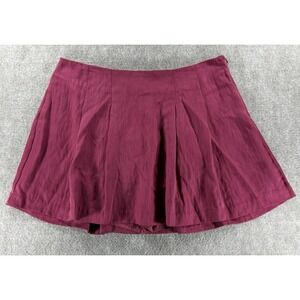 A New Day Women's Pleated ‎ Skort 12 Burgundy Lyocell Blend NWT Causal Skirt